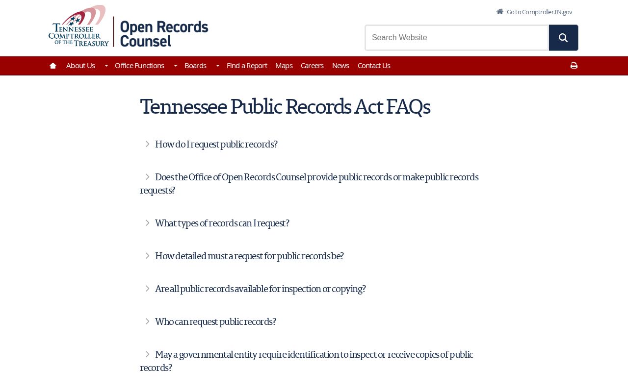 Tennessee Public Records Act request guidance for Greene County booking records
